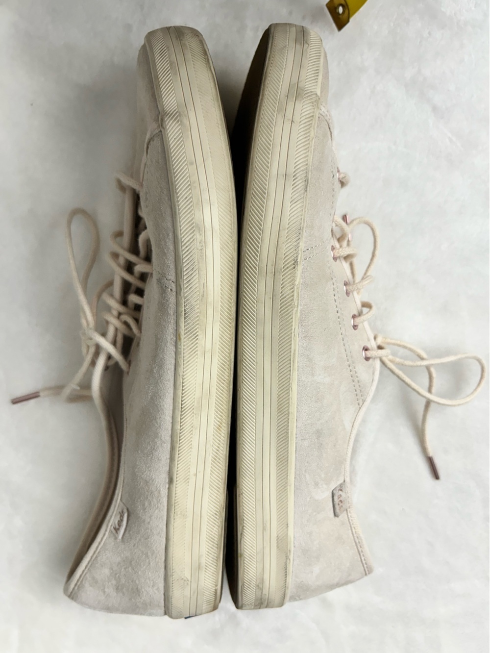 Keds Women's Kickstart Suede Sneakers Light Taupe Lace Up Rose Gold Eyelet Sz 11 - Picture 7 of 8